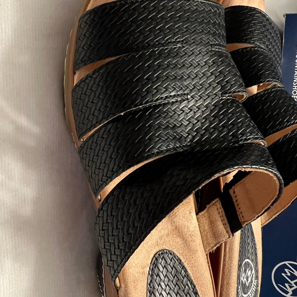 White Mountain Black Woven Mules - Picture 2 of 7